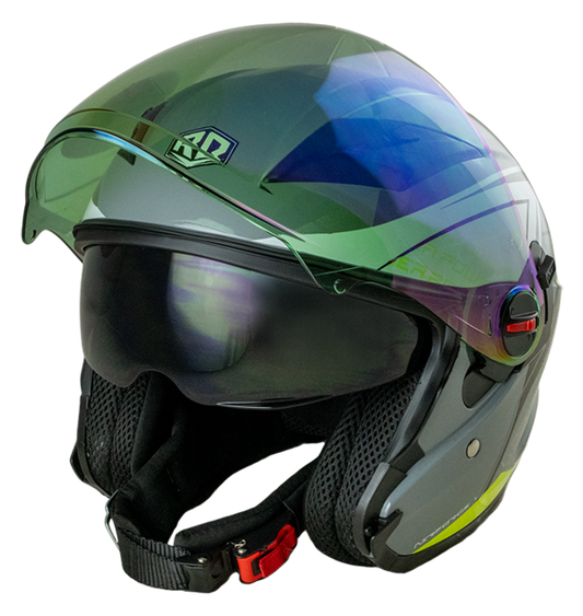 RD Air Force 1 Open Face Helmet - Power (Glitter Grey)
