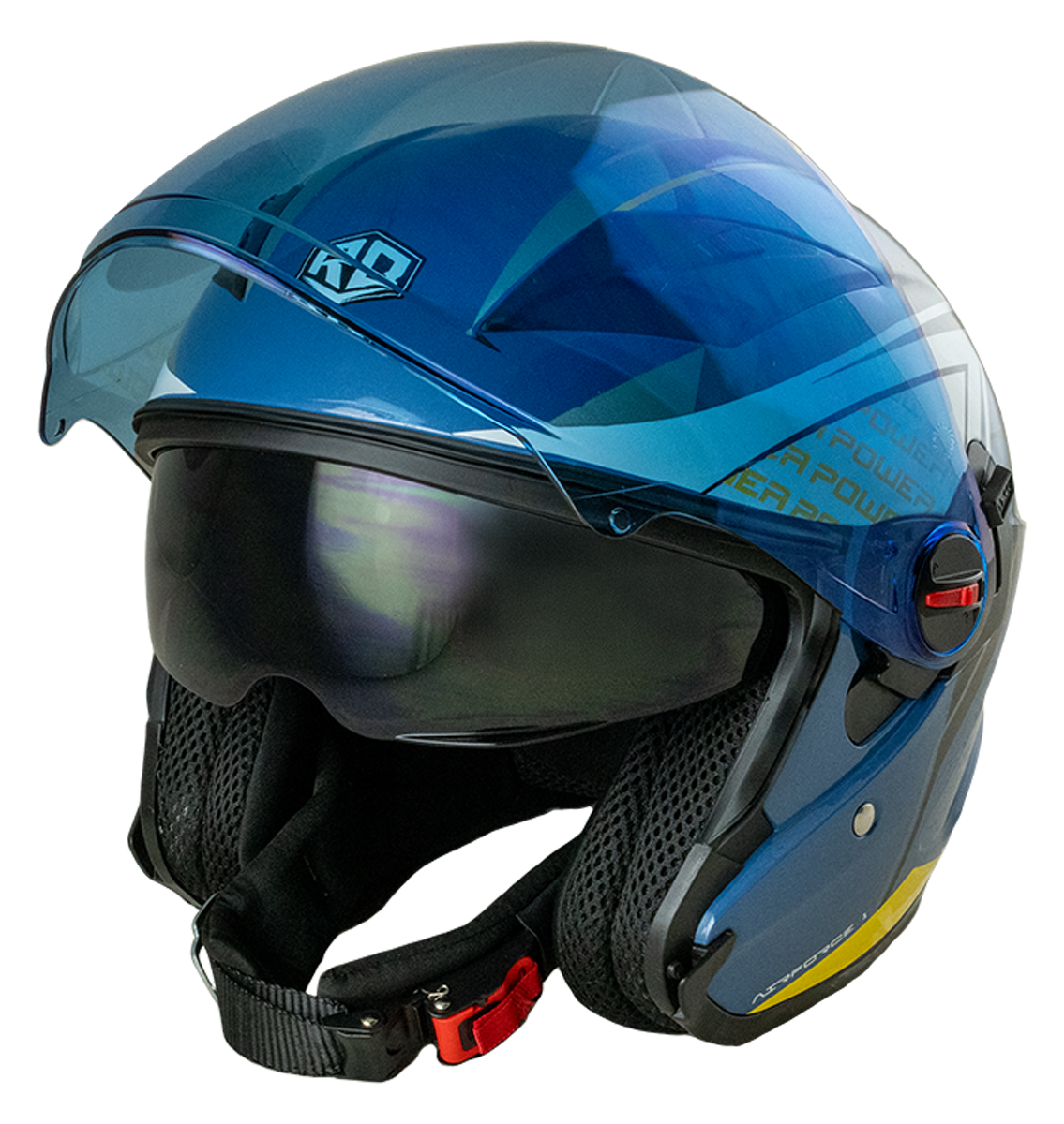 RD Air Force 1 Open Face Helmet - Power (Giorno Blue) Motorcycle Helmet