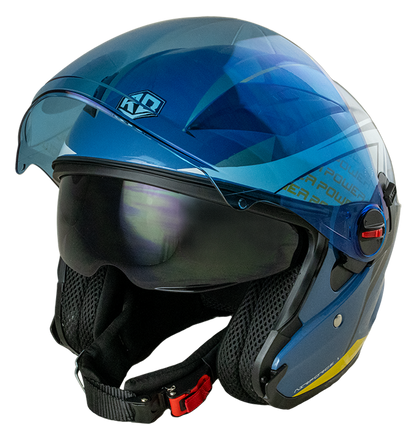 RD Air Force 1 Open Face Helmet - Power (Giorno Blue) Motorcycle Helmet