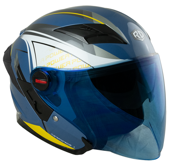 RD Air Force 1 Open Face Helmet - Power (Giorno Blue) Motorcycle Helmet