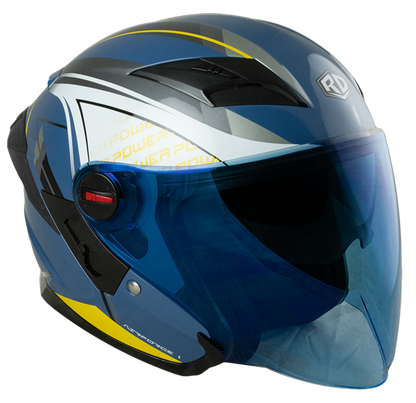 RD Air Force 1 Open Face Helmet - Power (Giorno Blue) Motorcycle Helmet