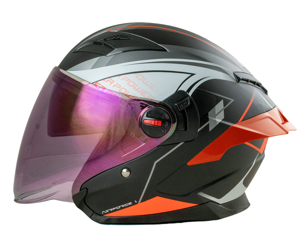 RD Air Force 1 Open Face Helmet - Power (Matt Black)