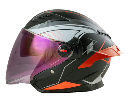 RD Air Force 1 Open Face Helmet - Power (Matt Black)