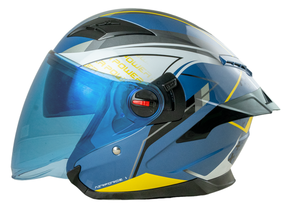 RD Air Force 1 Open Face Helmet - Power (Giorno Blue) Motorcycle Helmet