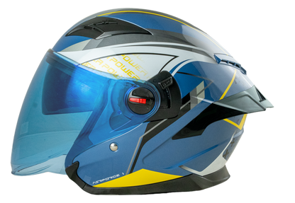 RD Air Force 1 Open Face Helmet - Power (Giorno Blue) Motorcycle Helmet