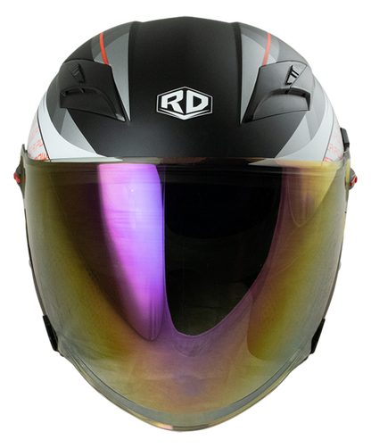 RD Air Force 1 Open Face Helmet - Power (Matt Black)