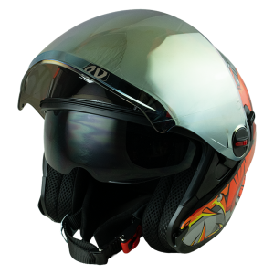 RD Air Force 1 Open Face Helmet - Phoenix (Glitter Grey)