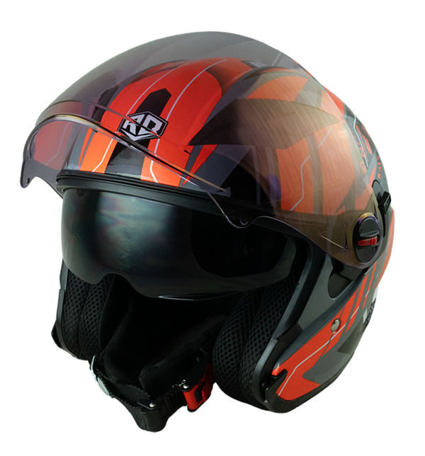 RD Air Force 1 Open Face Helmet - Phoenix (Glitter Grey)
