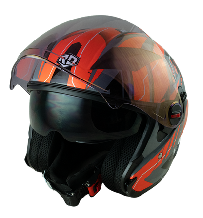 RD Air Force 1 Open Face Helmet - Phoenix (Glitter Grey)