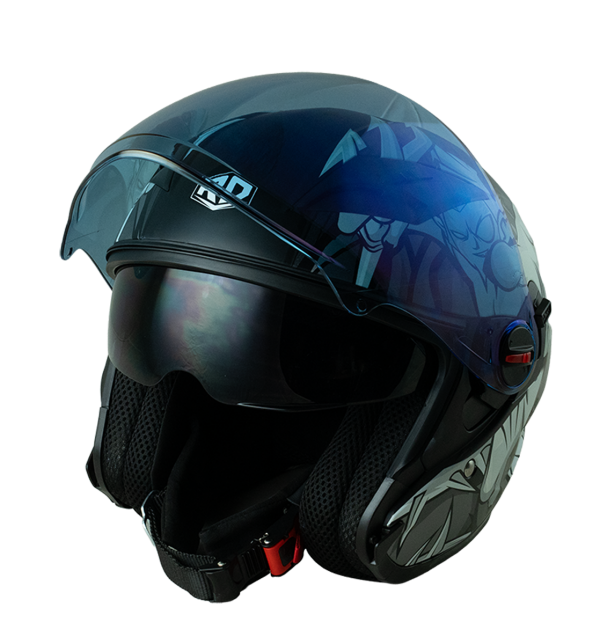 RD Air Force 1 Open Face Helmet - Devil (Matt Black)