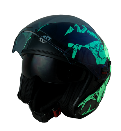 RD Air Force 1 Open Face Helmet - Devil (Matt Black)