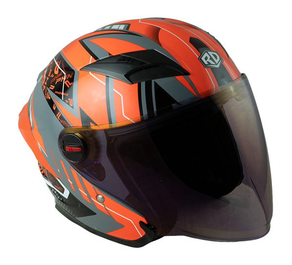RD Air Force 1 Open Face Helmet - Phoenix (Glitter Grey)