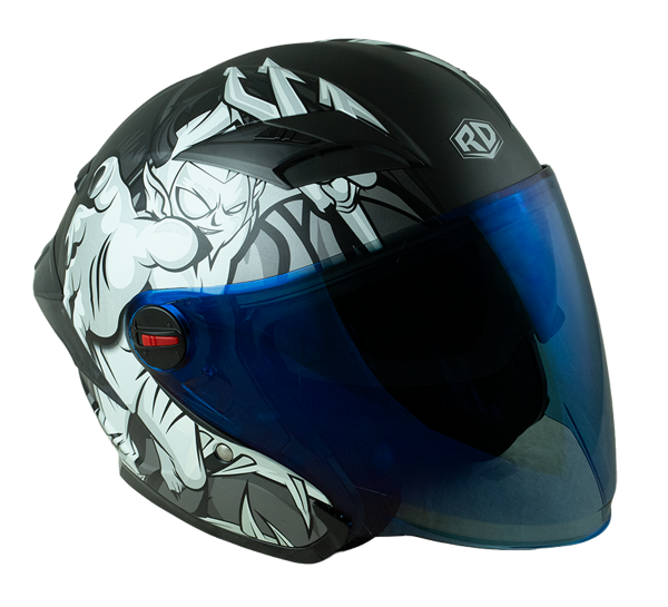 RD Air Force 1 Open Face Helmet - Devil (Matt Black)