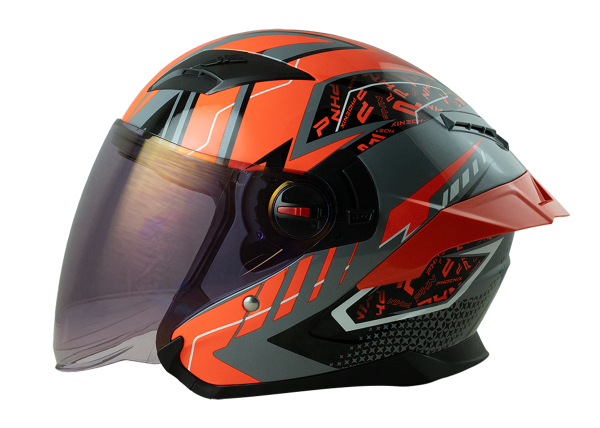 RD Air Force 1 Open Face Helmet - Phoenix (Glitter Grey)