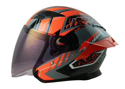 RD Air Force 1 Open Face Helmet - Phoenix (Glitter Grey)