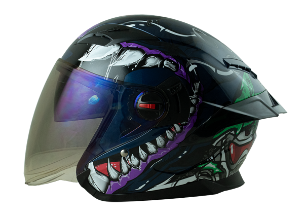 RD Air Force 1 Open Face Helmet - Venom (Blue)
