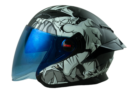 RD Air Force 1 Open Face Helmet - Devil (Matt Black)