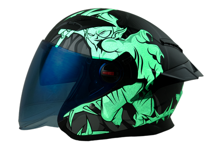 RD Air Force 1 Open Face Helmet - Devil (Matt Black)