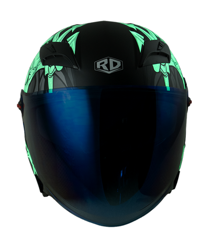 RD Air Force 1 Open Face Helmet - Devil (Matt Black)