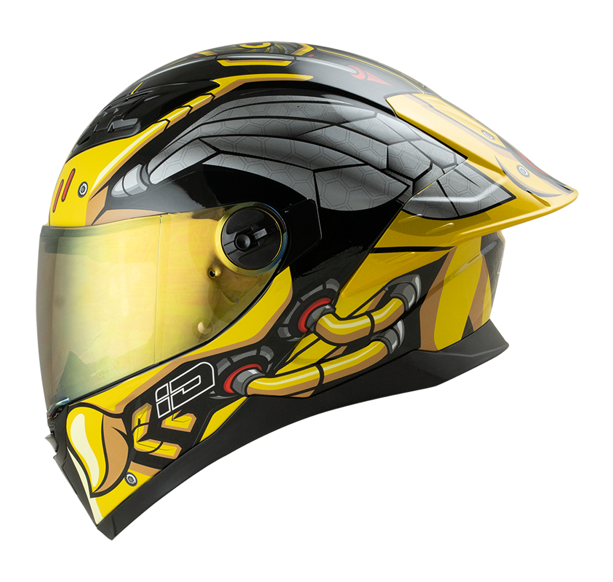 ID FRT Pro Full Face Helmet - Auto Bee (Black Yellow) Motorcycle Helmet