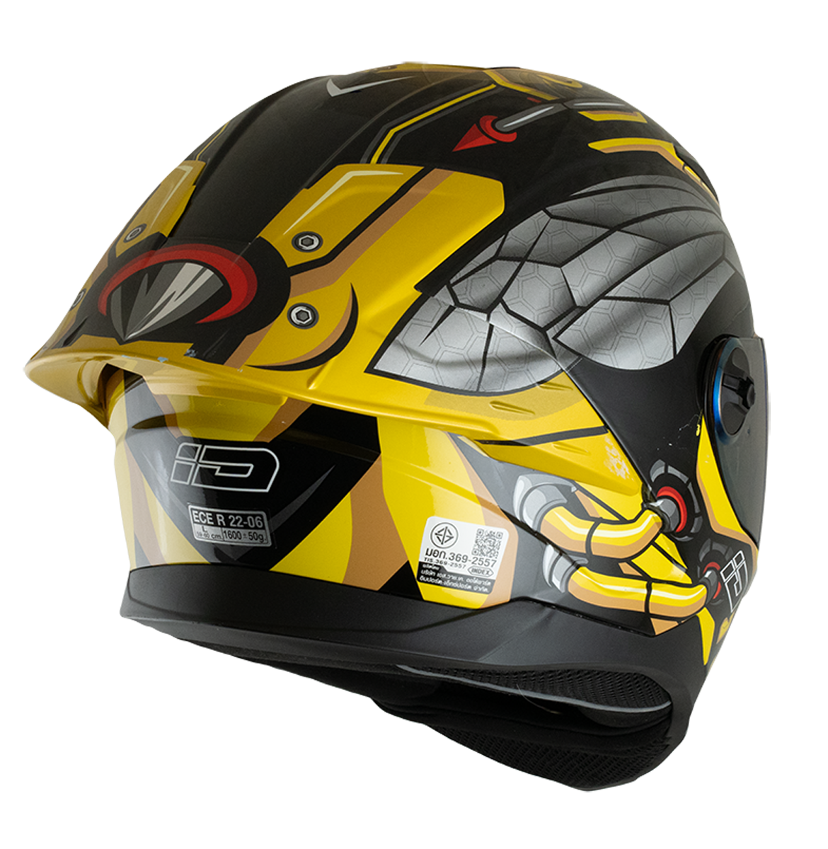 ID FRT Pro Full Face Helmet - Auto Bee (Black Yellow) Motorcycle Helmet