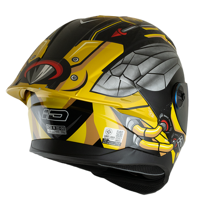 ID FRT Pro Full Face Helmet - Auto Bee (Black Yellow) Motorcycle Helmet