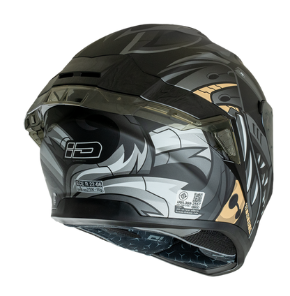 ID ZRO Full Face Helmet - Neon (Matte Black)