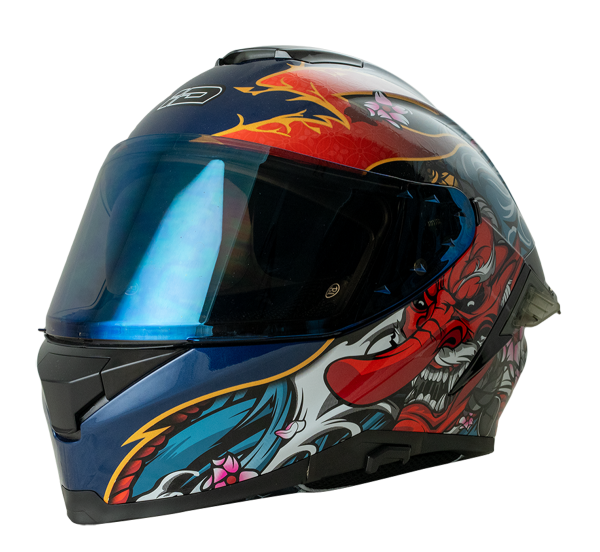 ID ZRO Full Face Helmet - Tengu (Blue) Motorcycle Helmet