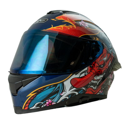 ID ZRO Full Face Helmet - Tengu (Blue) Motorcycle Helmet