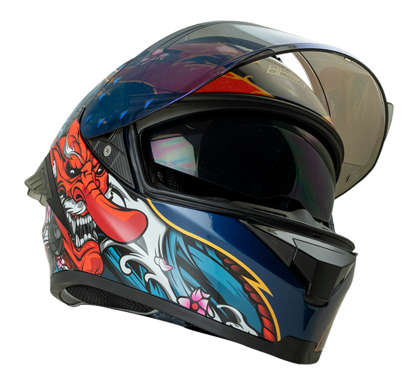 ID ZRO Full Face Helmet - Tengu (Blue) Motorcycle Helmet