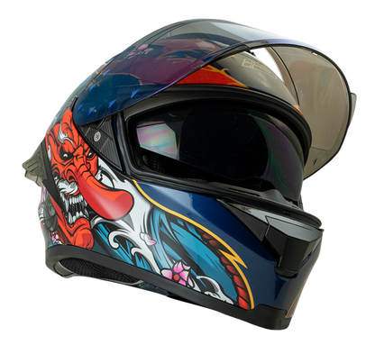 ID ZRO Full Face Helmet - Tengu (Blue) Motorcycle Helmet