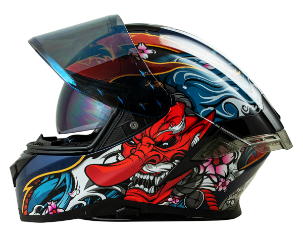 ID ZRO Full Face Helmet - Tengu (Blue) Motorcycle Helmet