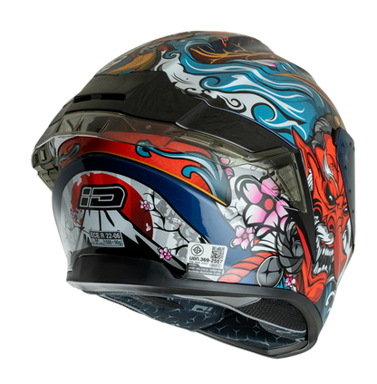 ID ZRO Full Face Helmet - Tengu (Blue) Motorcycle Helmet