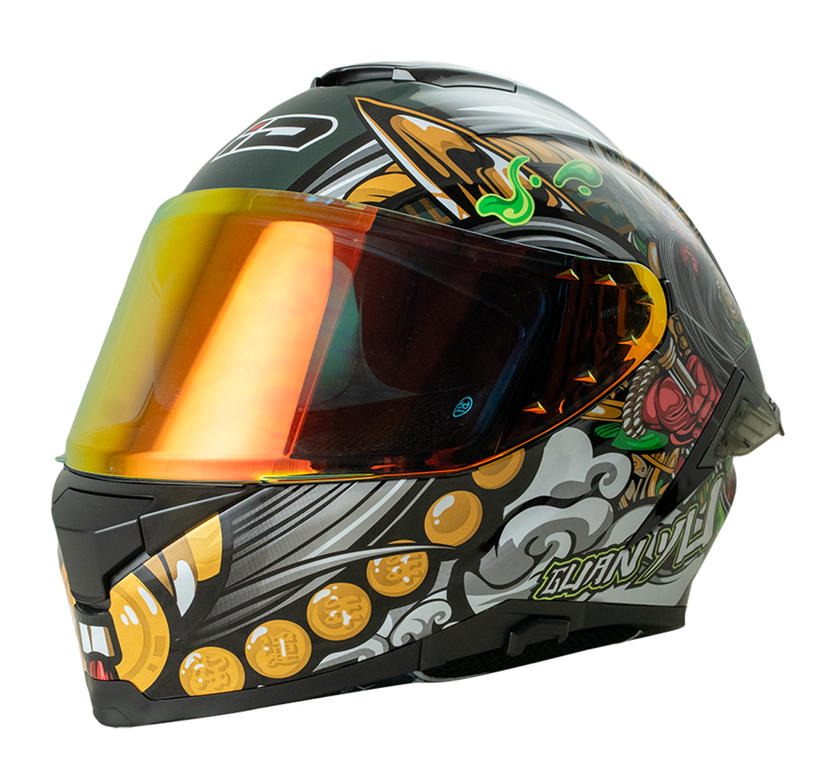 ID ZRO Full Face Helmet - Kuan Yu (Green)