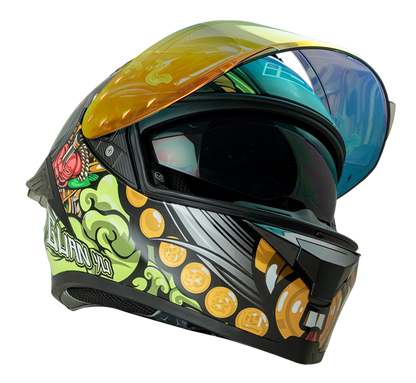 ID ZRO Full Face Helmet - Kuan Yu (Green)