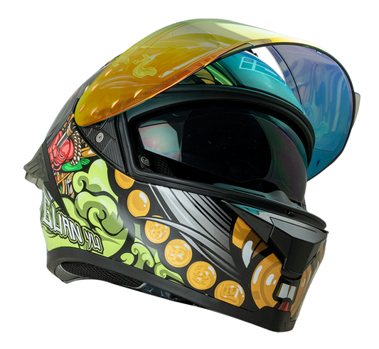 ID ZRO Full Face Helmet - Kuan Yu (Green)