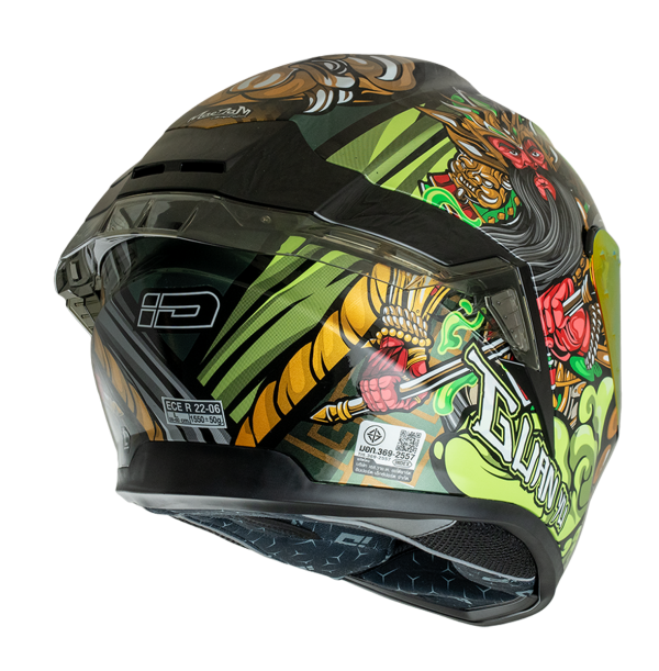 ID ZRO Full Face Helmet - Kuan Yu (Green)