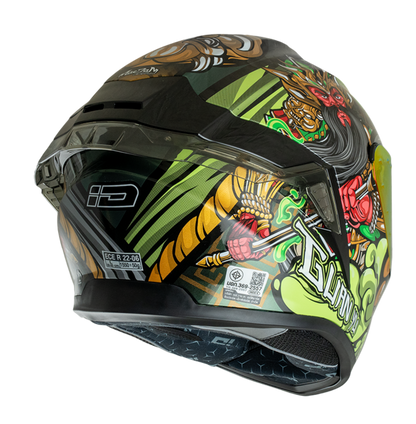 ID ZRO Full Face Helmet - Kuan Yu (Green)