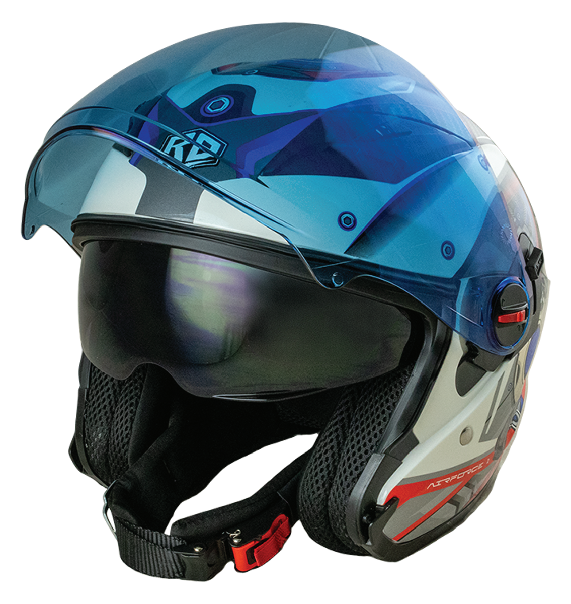 RD Air Force 1 Open Face Helmet - Engine (Pearl White)