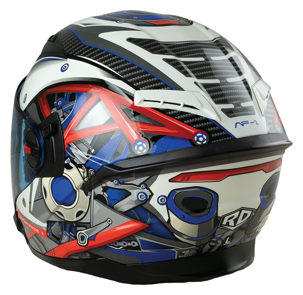 RD Air Force 1 Open Face Helmet - Engine (Pearl White)
