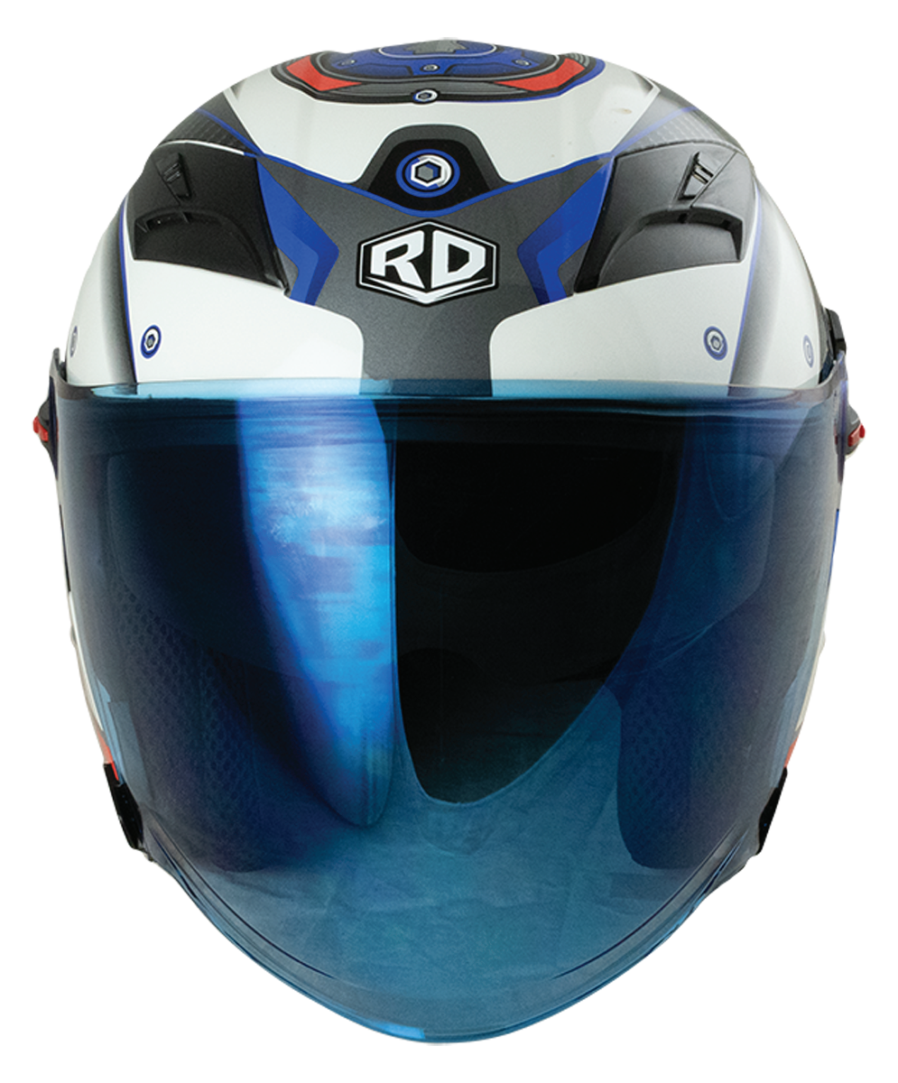RD Air Force 1 Open Face Helmet - Engine (Pearl White)