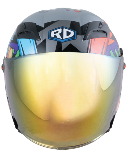 RD Air Force 1 Open Face Helmet - Harley Quinn (Grey) Motorcycle Helmet