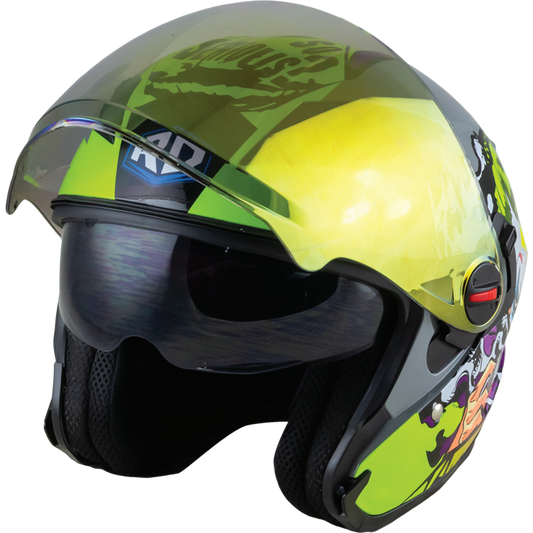 RD Air Force 1 Open Face Helmet - Joker (Grey)