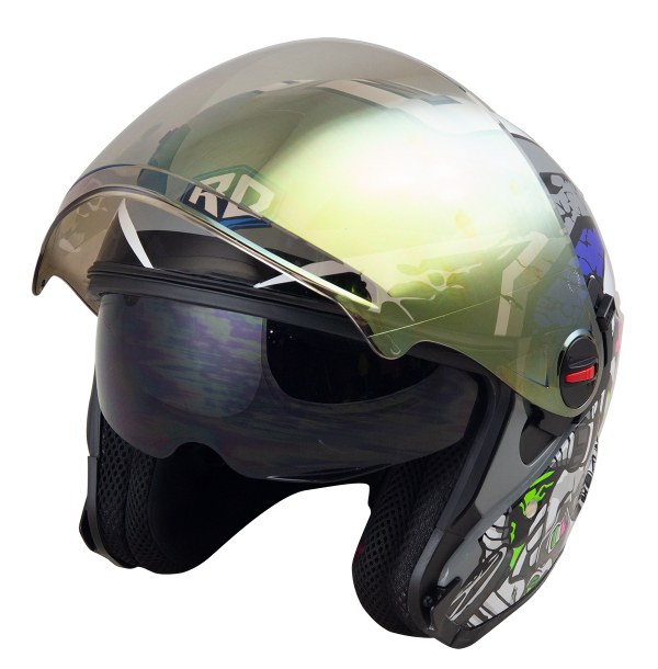 RD Air Force 1 Open Face Helmet - Star War (Grey) Motorcycle Helmet