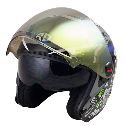 RD Air Force 1 Open Face Helmet - Star War (Grey) Motorcycle Helmet