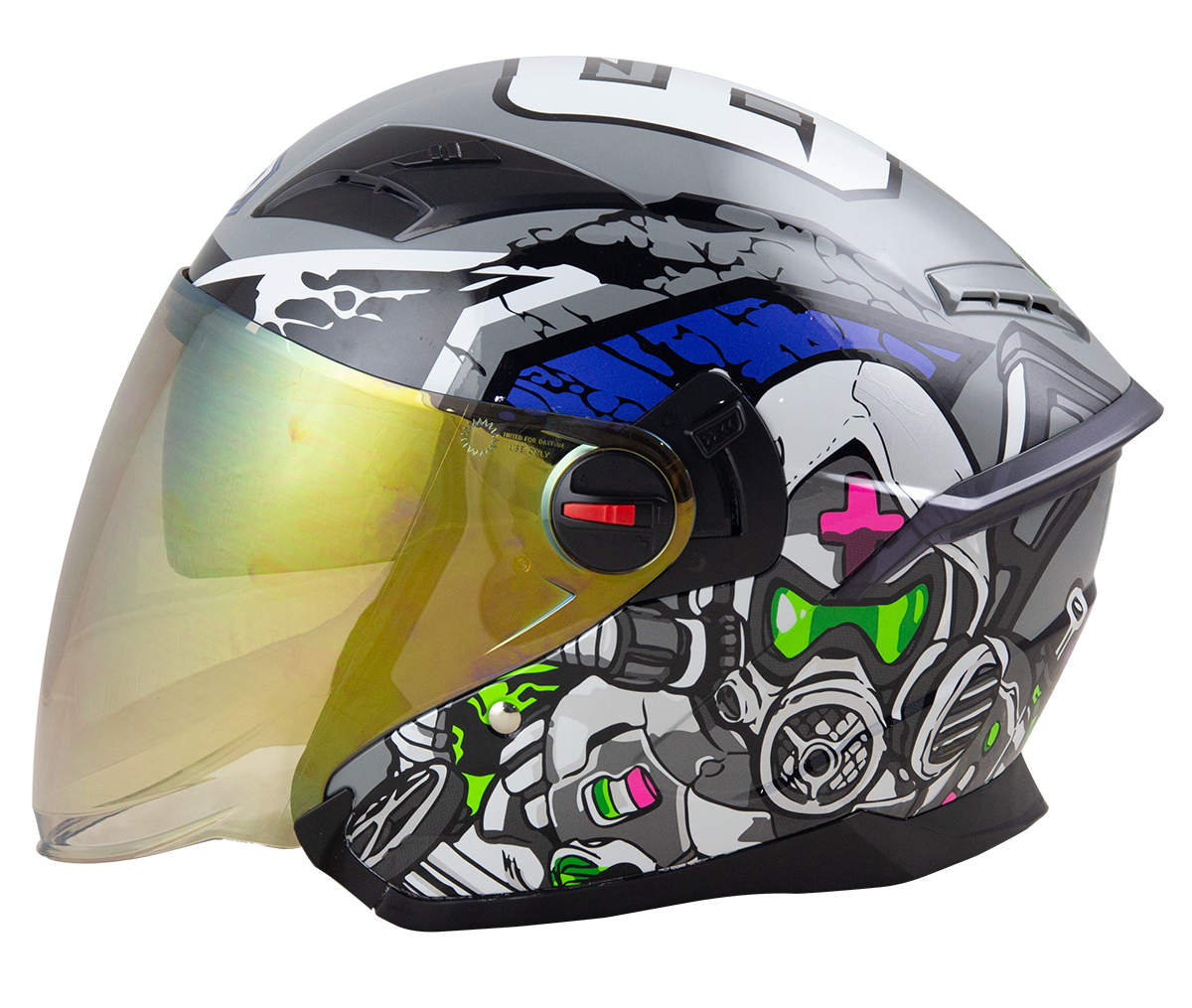 RD Air Force 1 Open Face Helmet - Star War (Grey) Motorcycle Helmet