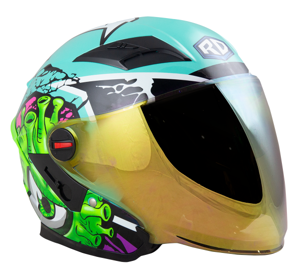RD Air Force 1 Open Face Helmet - Star War (Mint Blue) Motorcycle Helmet