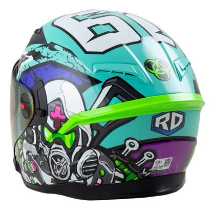 RD Air Force 1 Open Face Helmet - Star War (Mint Blue) Motorcycle Helmet