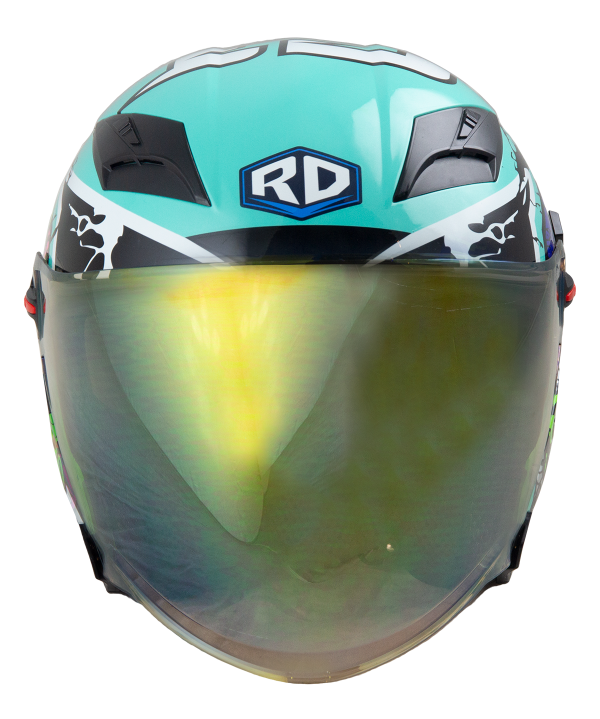 RD Air Force 1 Open Face Helmet - Star War (Mint Blue) Motorcycle Helmet
