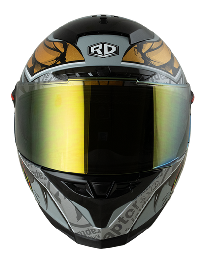 RD CZR Full Face Helmet - Raptor (Grey) Motorcycle Helmet